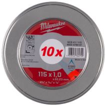 Milwaukee 10 Piece 115mm x 1mm SCS 41 PRO+ Thin Metal Cutting Disc Set